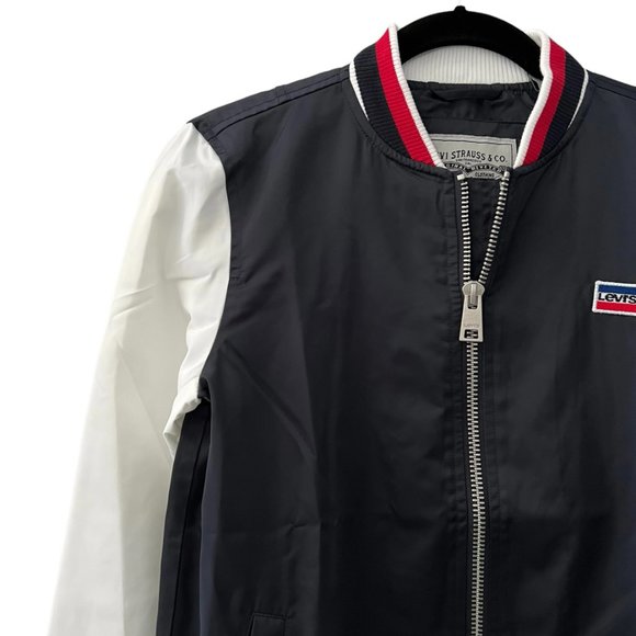 🆕 Levi’s Colorblock Stripe Trim Varsity Bomber Jacket - Picture 3 of 7
